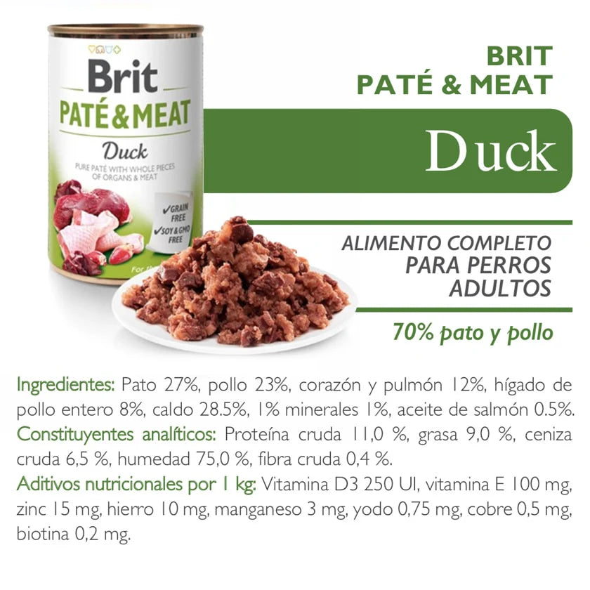 Brit care paté and meat duck 400 grs